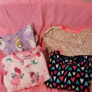 COPY - Bundle of 4 Carter's fleece footie pajamas…
